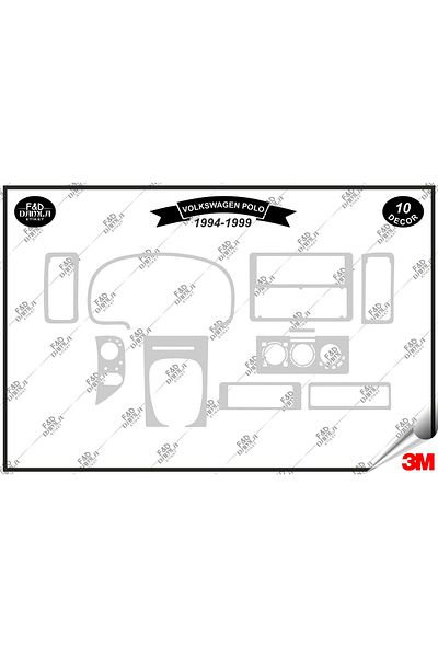 FD Damla Etiket Volkswagen VW Polo 1994-1999 Κονσόλα Τορπίλης Διακοσμητικό - Ασημί Χρώμα Σετ 10 τεμαχίων
