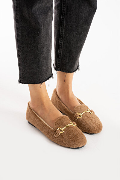 MODA Zemuha Peluş Kadın Ev Babeti Ses Yapmaz Hafif Taban Panduf Ev Pandufu