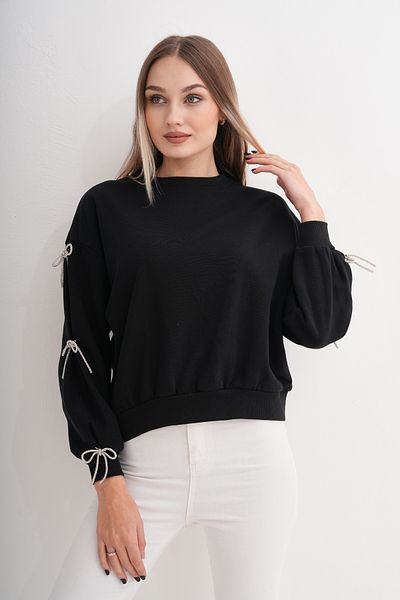 Pulli Collection Panglică Stone Basic Black Sweat
