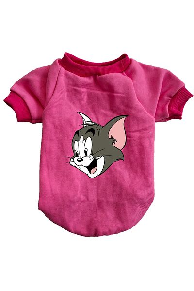stylie Winter Tom Jerry Printed Sleeves Raster Inside Cat and Small Breed Dog Outfit