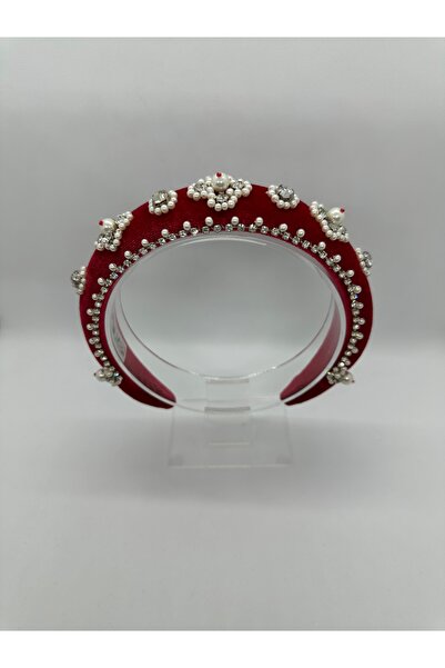 Creative Box Tasarım taç,kırmızı kadife üzerinde,elle işlenmiş kristal taşı v...
