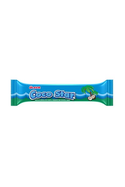 Ülker Cocostar 25 Grams X 24 Pieces - with Coconut Filling, Chocolate Finish
