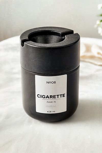 Melkan Home 425ml Cigarette Ashtray - Glass Ash Tray, Odorless Ashtray