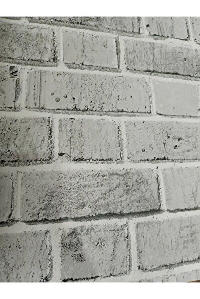 KMS HOME 3 Boyutlu Beyaz Taş Desen Silinebilir Duvar Kağıdı 5 M²
