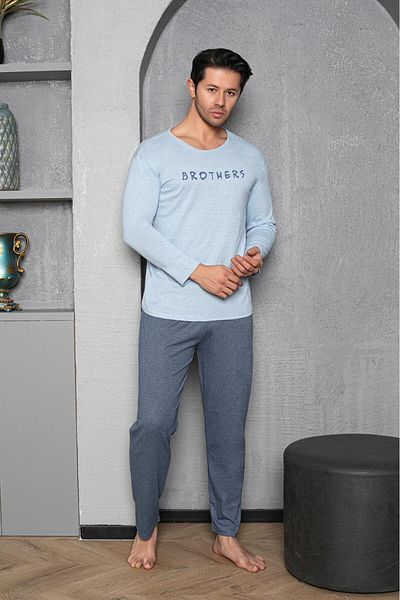 Mutlu City Round Neck 100% Cotton Regular Fit Men's Pajamas Set 983