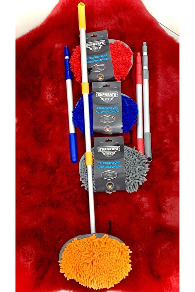 EUPHRATE Suff Mikrofiber Teleskopik Araba Yıkama Fırçası - Araba Mopu ( 1 Mop Ve 1 Sopa Set)