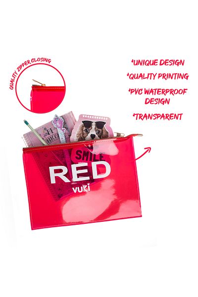 VUKİ Colorful Zippered Transparent File (A5)