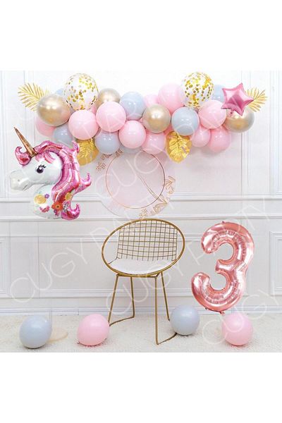 CUGY Mini Girl's Unicorn Themed Birthday Party Set with Age Options