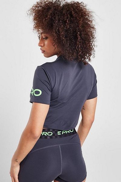 Nike Tricou Pro Dri-Fit cu mânecă grafică pentru femei, antracit