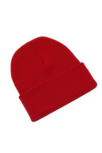 Melodi Scarf Red Unisex Basic Beret - Folded Winter Design