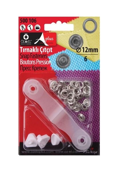 ÖZ-EL AŞ Nail Snap Kit Making Apparatus, 12 mm 6 Pieces of Pearl Cap Nail Snaps 500 106