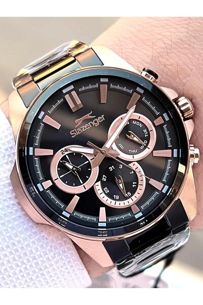 Slazenger ساعة يد رجالية SL.1.376 Slazenger بسلك فولاذي وظائف داخلية نشطة 5 A...