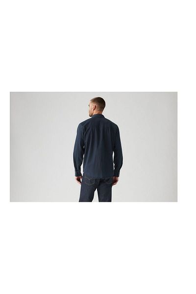 Levi's Ανδρικό μαύρο πουκάμισο Sawtooth Rlx Fit Western Burke Overdye A5751-0007