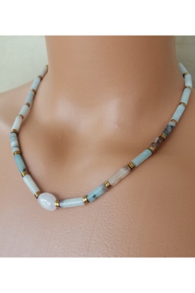 LemaStone قلادة من الأحجار الكريمة الطبيعية بجودة AAA مقاس 4 × 14 مم