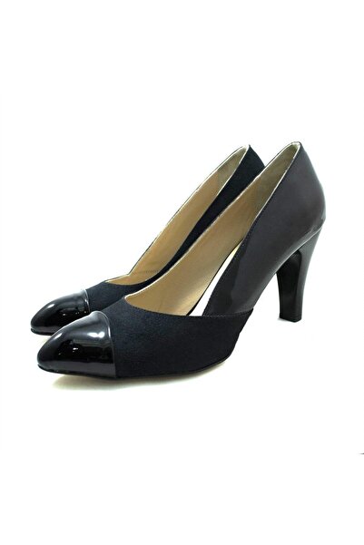 İriadam 1432 Μαύρα λουστρίνι & σουέντ γυναικεία παπούτσια μεγάλου μεγέθους