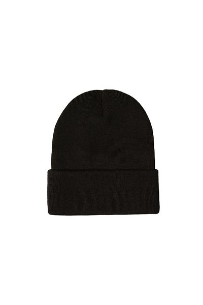 Melodi Scarf Winter Folded Black Basic Beret - Women
