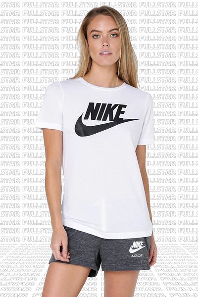 Nike Futura Λευκό μπλουζάκι με ριχτάρι ελαφρύ γυαλιστερό πλεκτό πλεκτό Unisex λευκό μπλουζάκι ανθεκτικό στο ξεθώριασμα