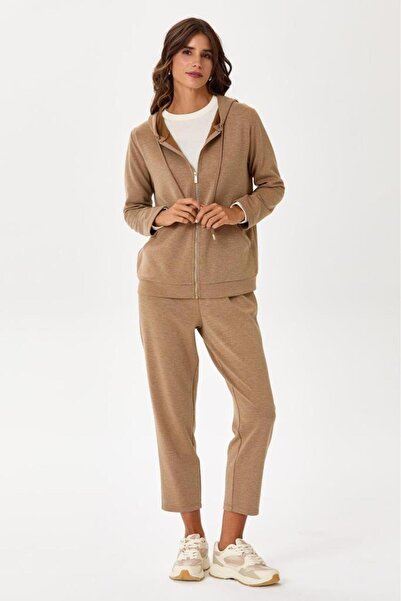 İKİLER Fermuarlı Kapüşonlu ve Cepli S-Shirt 245-2100