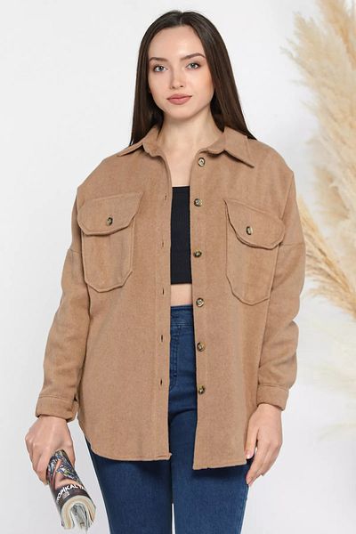 GÜLSELİ Дамско яке Biscuit Oversize Cashmere
