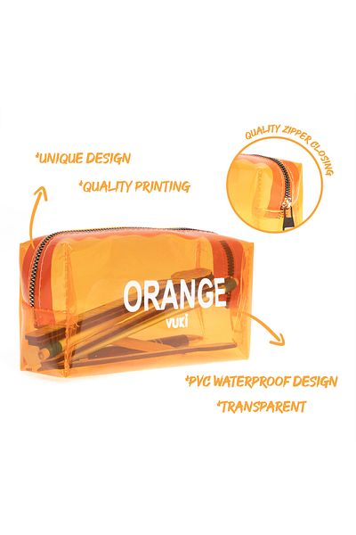 VUKİ Colorful Transparent Zipper Pencil Case