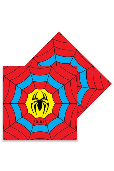 kidspartim Σετ 16 χαρτοπετσέτες με στάμπα Spider Spider