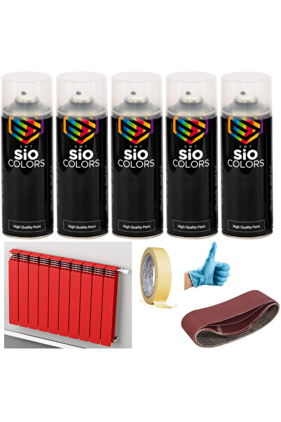 sıocolors 5 ADET ISIYA DAYANIKLI PETEK-KALORİFER-RADYATÖR-KLİMA VERNİKLİ SPREY BOYA SETİ 400 ML