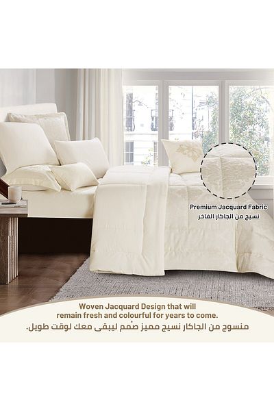 Donetella طقم لحاف فردي من 5 قطع من الجاكار مقاس 170×230 سم، حشوة 350 جرام لكل متر مربع
