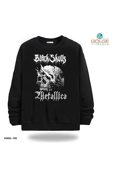 Gölge Store Infinite Rock Spirit: Metallica Image Sweatshirt Now in Stock |   Crew Neck Unisex Slimfit