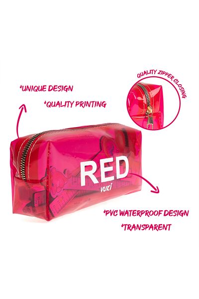 VUKİ Colorful Transparent Zipper Pencil Case