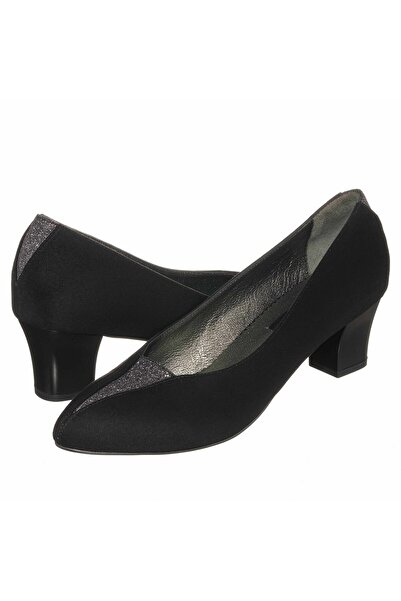 İriadam 40 - 41 - 42 - 43 - 44 Kdr1019 Black Suede Large Size Women's Shoes Comfortable Wide Fit New Season