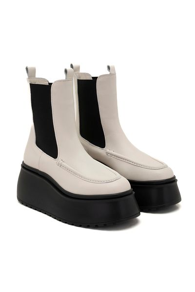 Desa Fatmir Ecru Women's Leather Boots