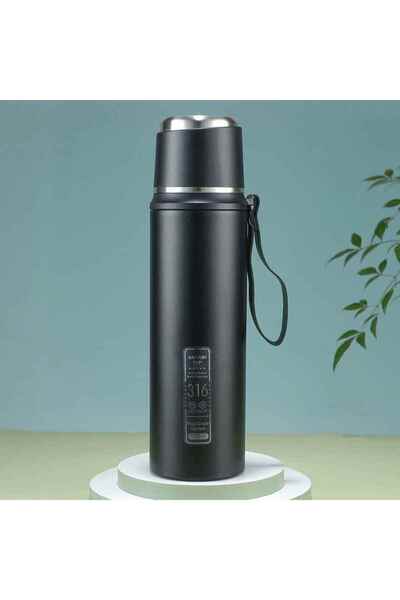 Kapris Çift Katlı Paslanmaz Çelik Termos Siyah 1 Litre Kap-294