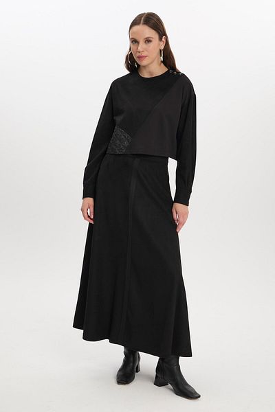 Zühre Black Color Block Double Suit - Tk-1411
