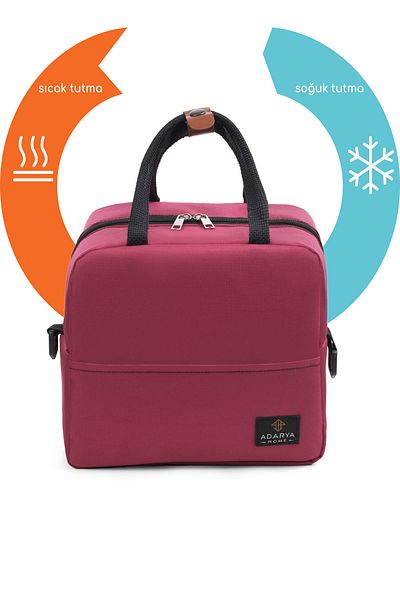 ADARYA HOME Geantă de transport pentru alimente fucsia de 7 litri - termos cald și rece, răcitor pentru picnic de camping, geantă pentru gheață