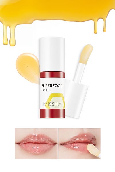 Missha Super Food Lip Oil Honey - Moisturizing and Nourishing Lips Lip Care Oil with Honey Extract