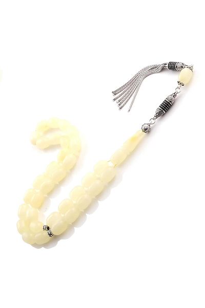 TESBİHCİBABA Ice Amber- White Tiger Drop Amber Rosary