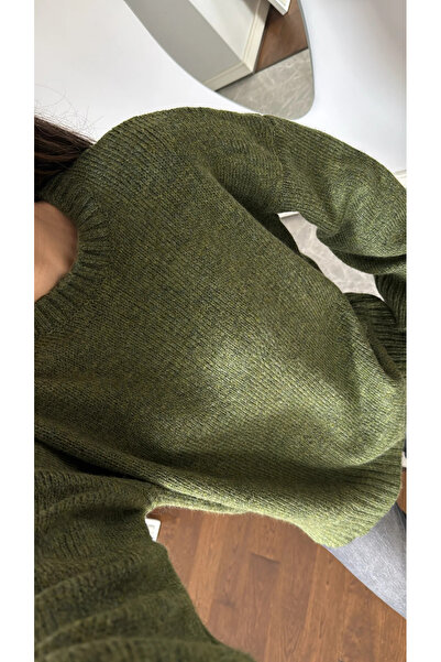 My Blog Khakifarbener, schlichter, dicker Basic-Pullover – 4700