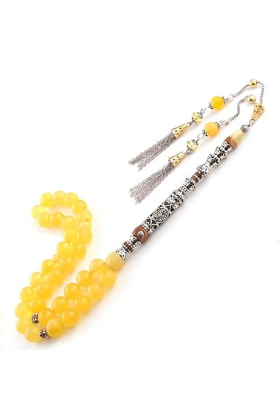 TESBİHCİBABA Alkan Master Premium Workmanship Cevşen Imame Damla Amber Prayer Beads
