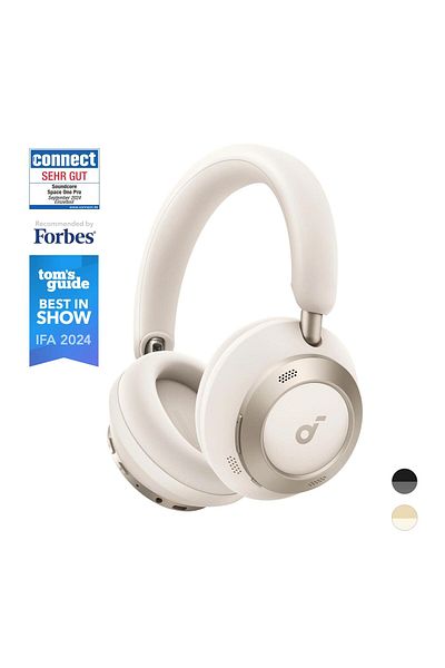 Anker Soundcore Space One Pro Foldable Over-Ear Bluetooth Headset - Cream - A3062