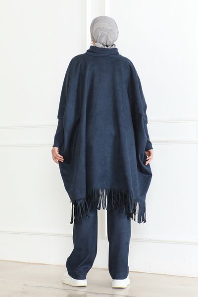 KADEEM Navy Blue Zen Suede Double Suit