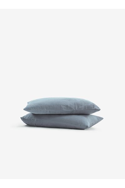 Barine Βαμβακερή Μαξιλαροθήκη Dark Blue Cocoon - Σετ 2 50x90