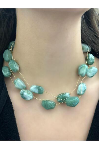 MyladyAccessoriess Çoklu Görünüm Yeşil Tel Kolye