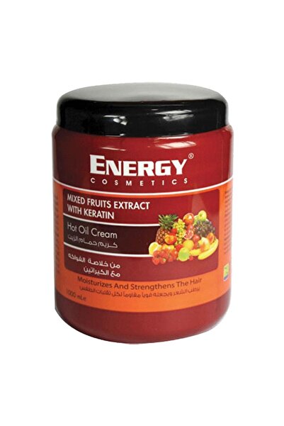 Energy Cosmetics كريم الشعر بالزيت الساخن بالكيراتين | الفواكه المختلطة | 1000 مل