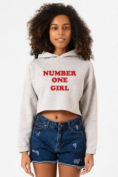 Tshirthane Rose Number One Girl - Grimelange Women's Crop Hoodie