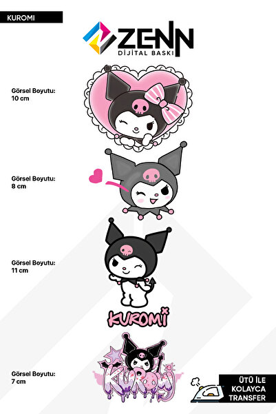 zenn dijital Kuromi Ütü İle Yapışan Dtf Baskı