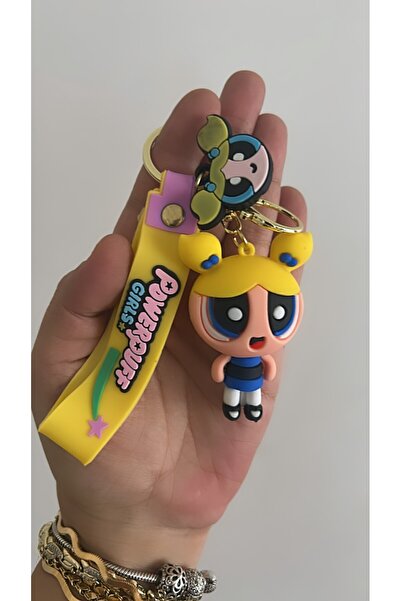 Powerpuff Girls Bubbles Slikon Anahtarlık ve Çanta Aksesuarı