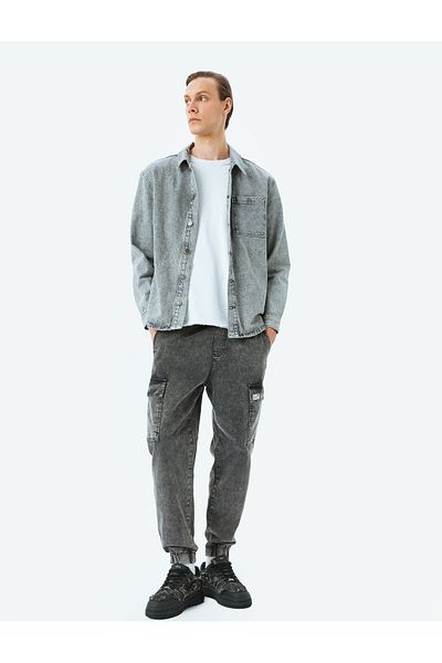Koton Oversize Cargo Pocket Detailed Cotton Jogger Jeans