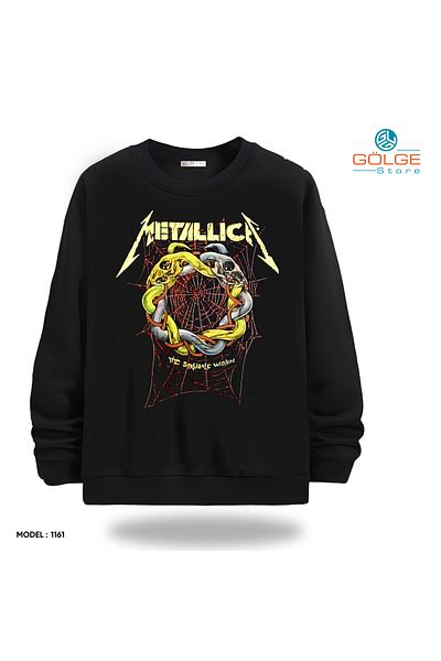 Gölge Store Infinite Rock Spirit: Metallica Image Sweatshirt Now in Stock |   Crew Neck Unisex Slimfit