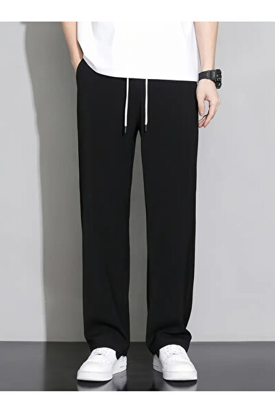 yx yustex sport Μαύρο άνετο παντελόνι φόρμας με ίσια μπατζάκια