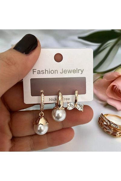 a rose jewelry Steel Triple Earring
